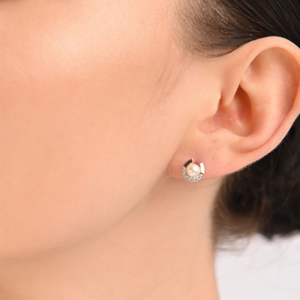 Серьги гвоздики с жемчугом (Вк-8)