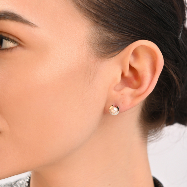 Серьги гвоздики с жемчугом (Вк-8)