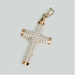 Серебряный крестик с золотыми пластинами