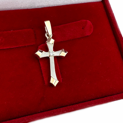 Крестик из серебра с золотом
