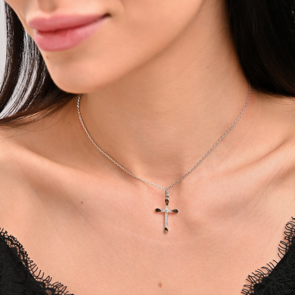 Крестик из серебра с золотом (к12)