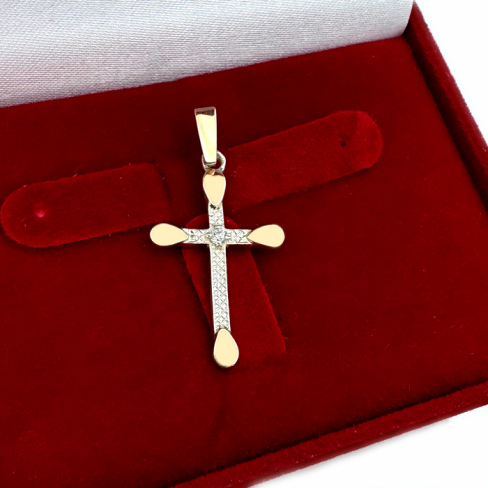Крестик из серебра с золотом