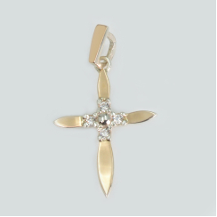 Крестик из серебра с золотом