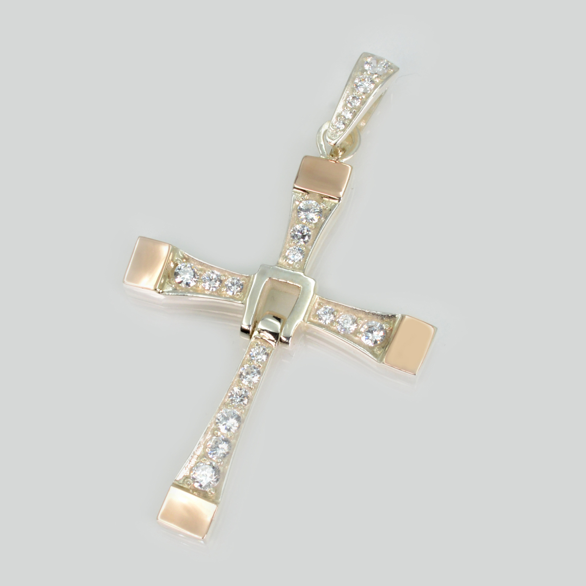 Серебряный крест с накладками из золота (к-2)