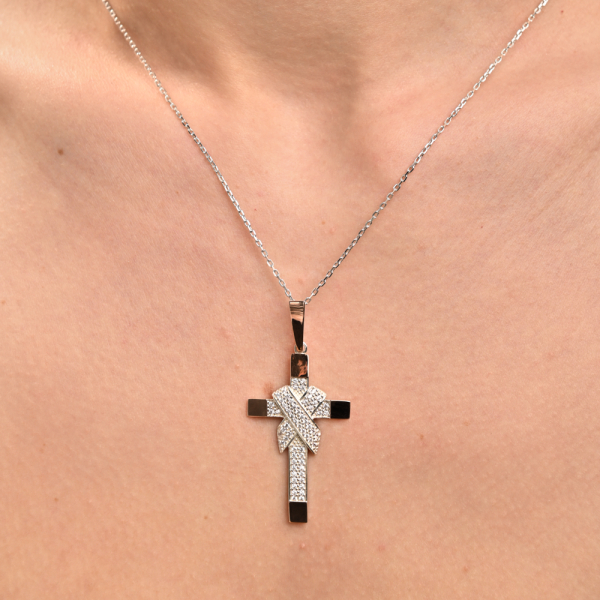 Чоловічий хрест срібло з золотом (к-6)