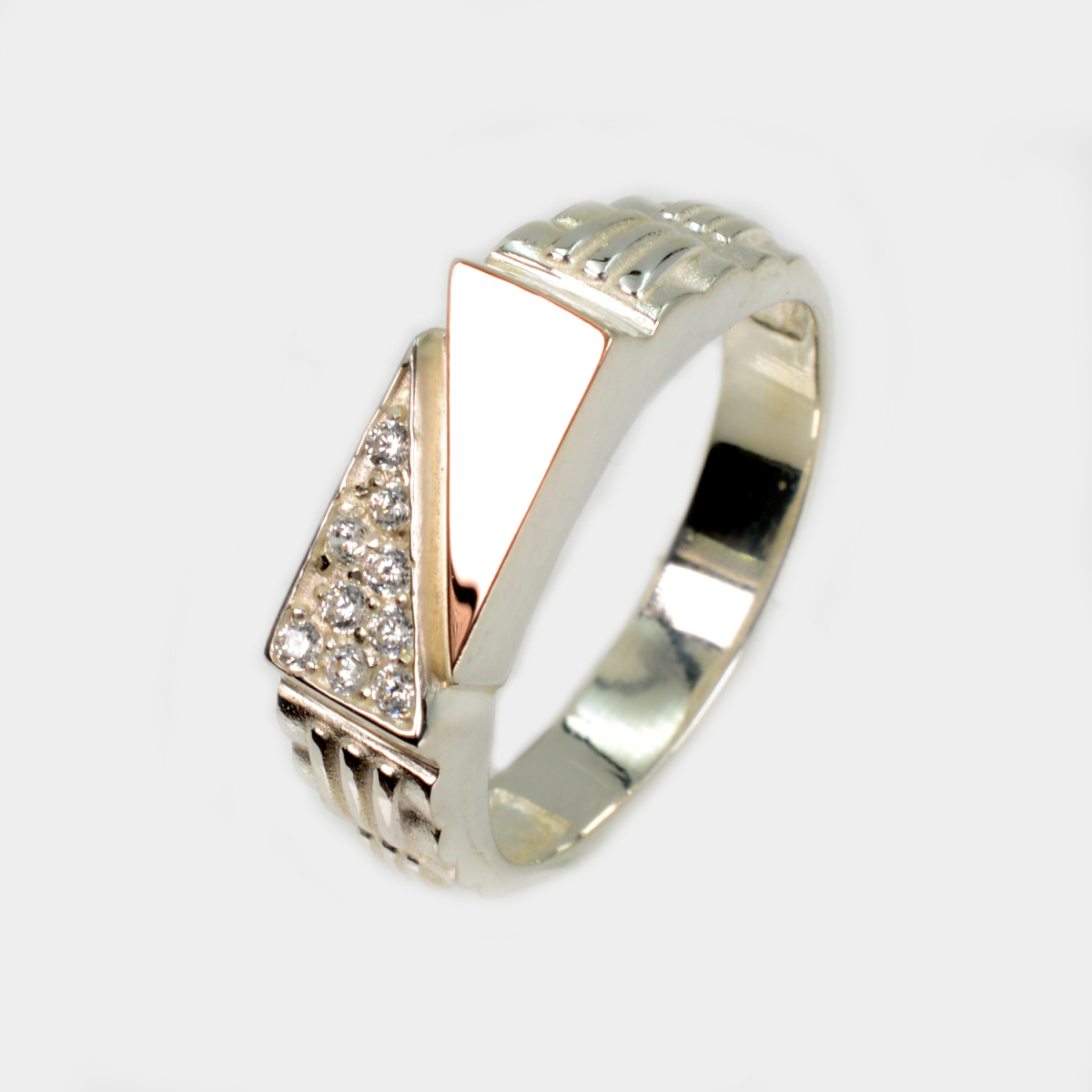 Серебряная печатка с пластинами из золота (М 1)