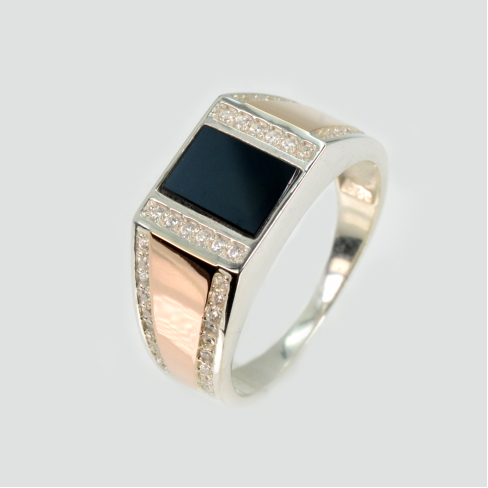 Срібна печатка з золотими вставками