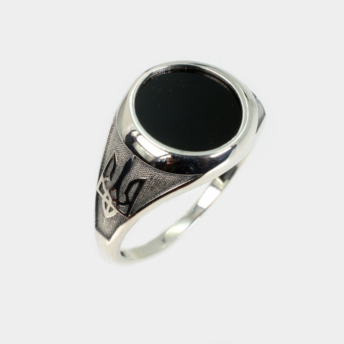 Мужская серебряная печатка с гербом Украины (М19)