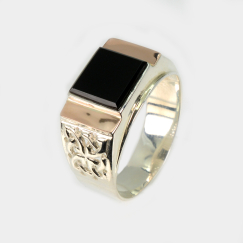 Срібний перстень з золотими напайками