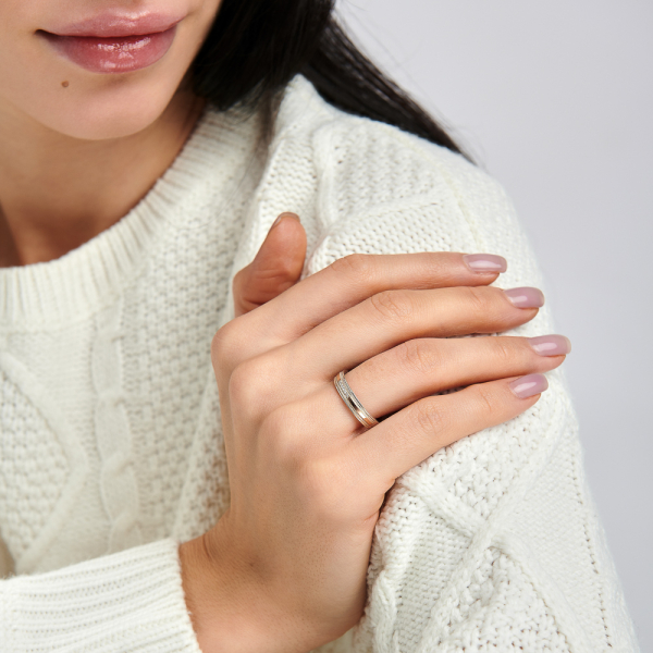 Обручальное кольцо с золотыми пластинами (Обр51)