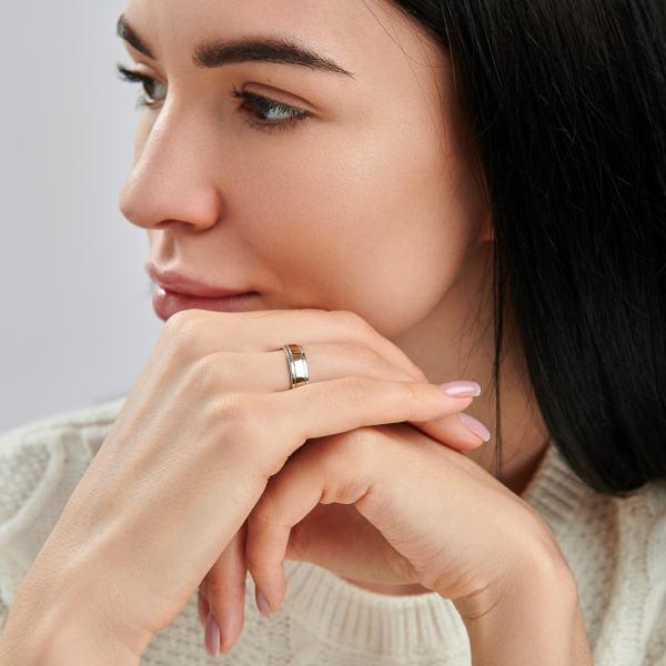 Обручальное кольцо с золотыми пластинами (Обр62)