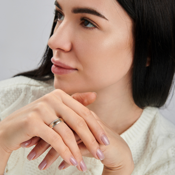 Обручальное кольцо с золотыми пластинами (Обр62)