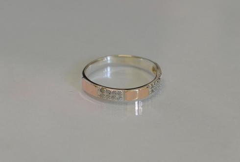 серебряное кольцо   с вставками из золота